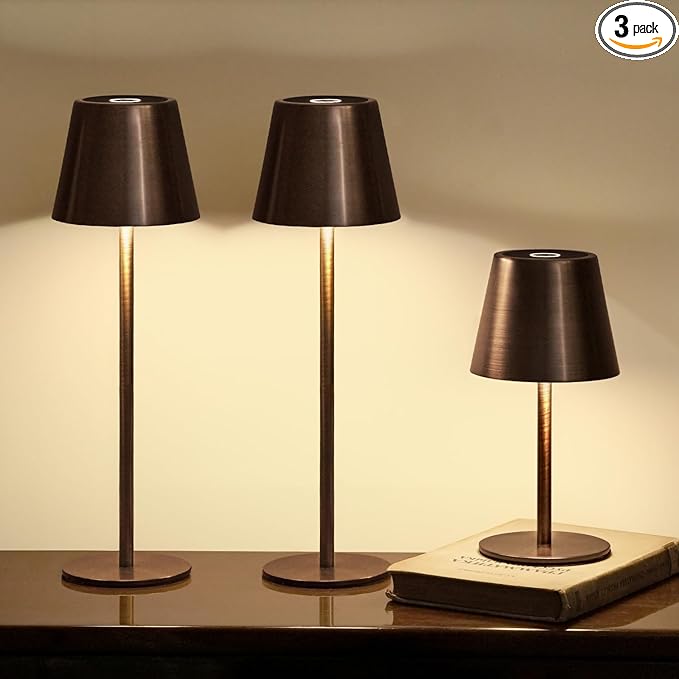3 Pack Cordless Table Lamp, Portable Battery Operated Lamp by Keysays