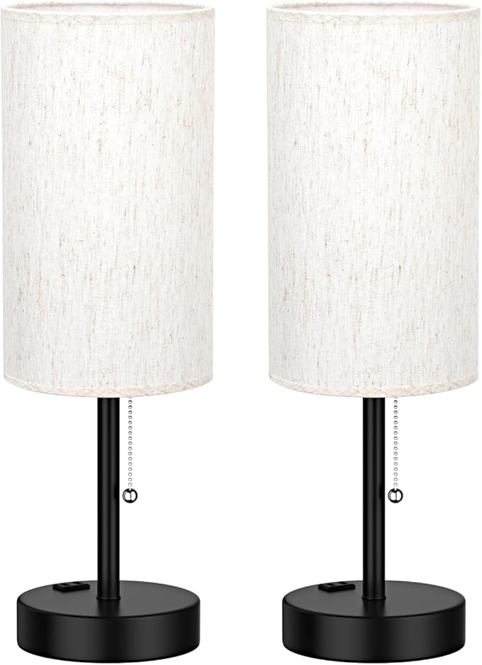 Fenmzee Plus Bedside Table Lamps Set of 2-3 Color Temperatures Pull Chain Lamp - Image 9