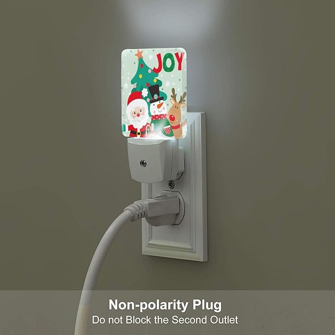 Santa Claus Snowman and Reindeer Night Light, Plug Into Wall - Image 5