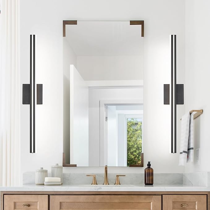 SineRise 32-Inch LED Modern Bathroom Vanity Light Bar, Matte Black Modern - Image 4