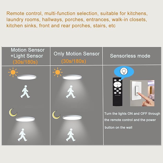 12 Inch Motion Sensor Ceiling Light Indoor Wired, LED Motion Sensor Light Indoor - Image 6