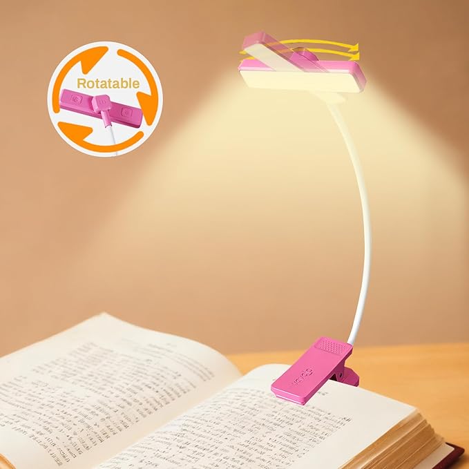 VAVOFO Rechargeable Book Light Rotatable：24 LEDs Reading Light, 3-Color & - Image 2