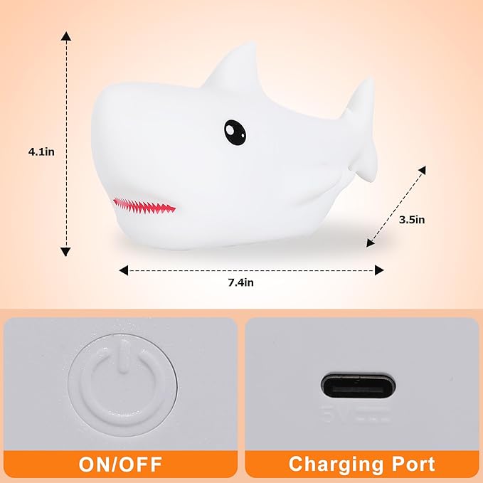 ZKLiLi Remote Shark Night Light, Cute Silicon Night Light - Image 6