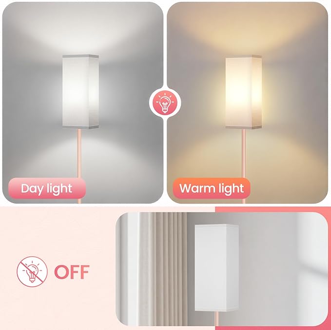 Floor Lamp, Pole Lamp with Foot Switch, Modern Standing Lamp Shade, Minimalist - Image 5