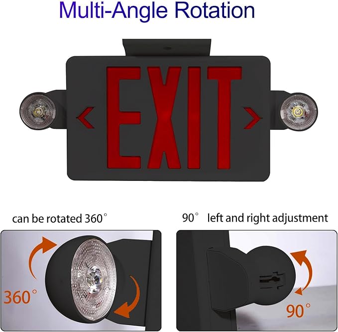CM MZY Exit Sign with Emergency Lights, Exit Signs Light with Battery Backup - Image 4