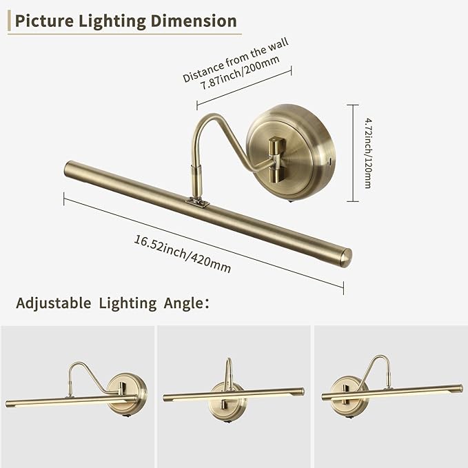JOOSENLUX Modern Wall Lights Battery Operated Antique Bronze Wireless Picture - Image 7