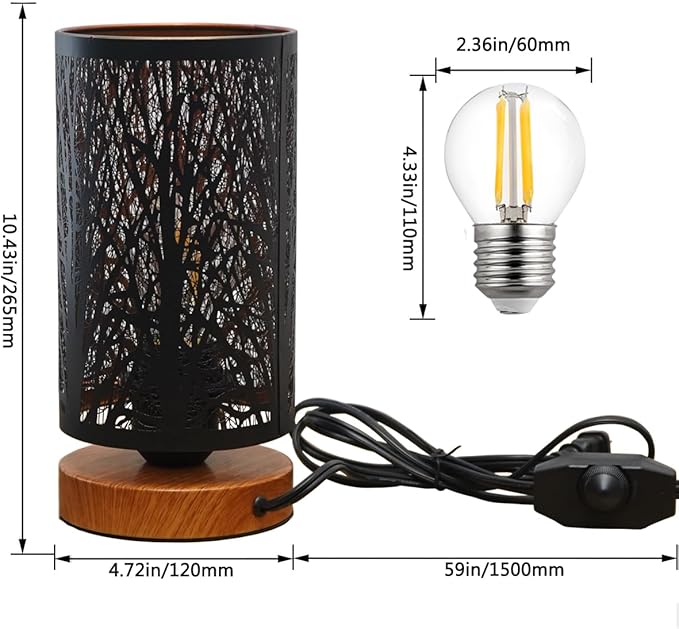 Small Industrial Table Lamps Dimmable, Bedside Lamps - Image 4