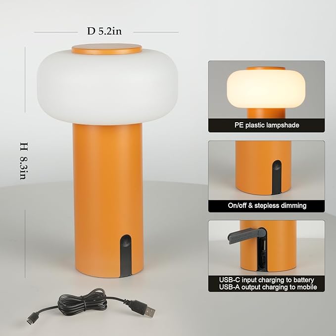 Shower Lamp Waterproof, Outdoor Cordless Table Lamp Rechargeable, Portable - Image 6