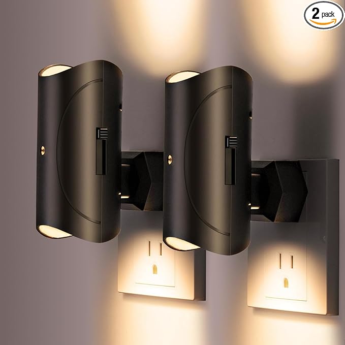 Night Light, 2 Pack LED Night Lights Plug into Wall, Soft White 3000K, 0-100LM by MATELOTI
