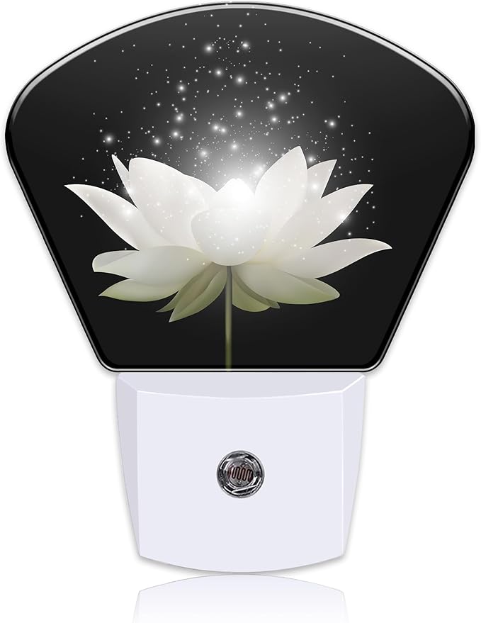 Magic White Lotus Flower Night Light by Uiaoiais