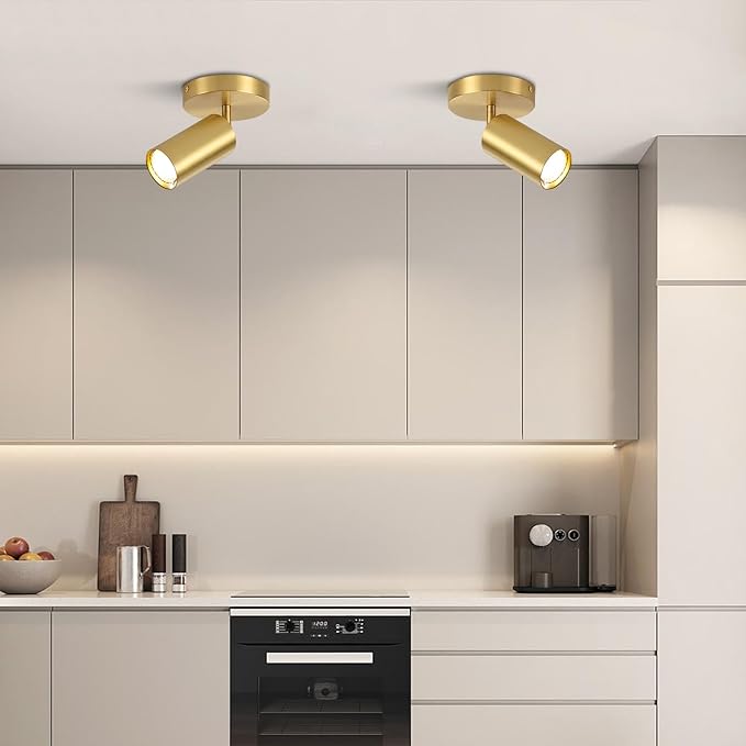 BOKT 1-Lights Modern LED Track Lighting Kit Brushed Gold Spotlight Fixtures - Image 4
