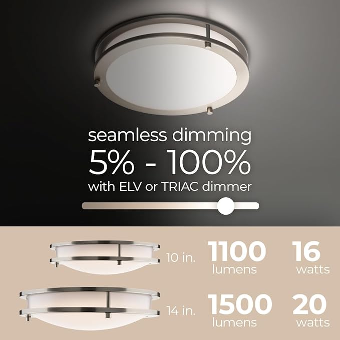 Builder Essential Axis LED 12in Round Flush Mount 18W 1, 350 Lumens - Image 3