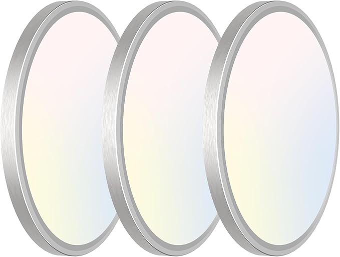 libtit 3 Pack 7 Inch Led Ceiling Light Flush Mount Nickel Brushed, 15W Light by Libtit