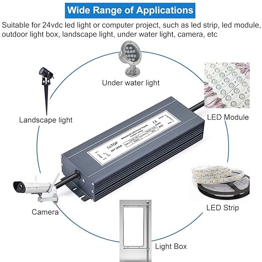LED Power Supply 24V 12.5A 300W LED Driver AC90-130V to 24VDC Converter Low - Image 6
