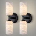 Alabaster Wall Sconce Set of 2, 14in Modern Spanish Natural Marble Bathroom by CEENWE