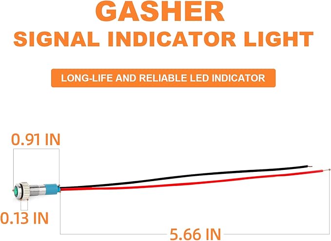 GASHER 12V/24V/110V 20mA Energy Saving Indicator Light Mounting Hole Size 6mm - Image 4