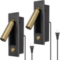 Set of 2 Led Headboard Wall Light, 350°Rotation Portable Plug in Wall Sconce by YFMYY