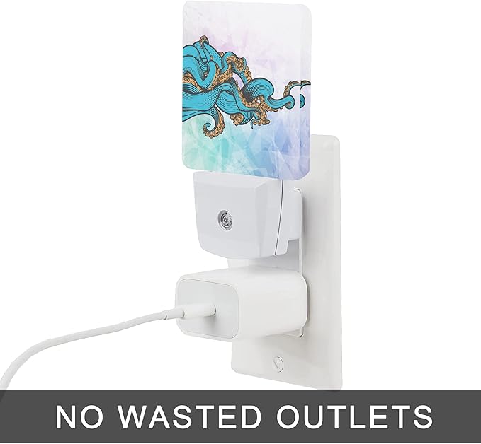 Octopus Night Light, Ocean World Sea Octopus Animal Night Lights Plug into Wall - Image 4
