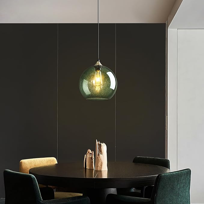 Gray Green Glass Pendant Lights Kitchen Island Lighting Globe Pendant Light - Image 5