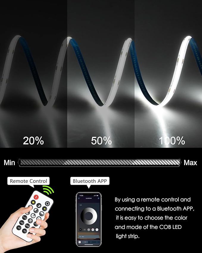 White COB Led Strip Lights 65.6FT/Roll - Image 4