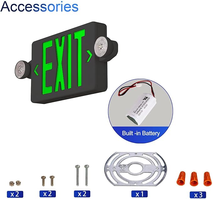 CM MZY Exit Sign with Emergency Lights, Exit Signs Light with Battery Backup - Image 2