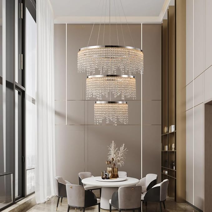 3 Tier LED Modern Ceiling Light Fixture, Home Decor LED Round Crystal - Image 6
