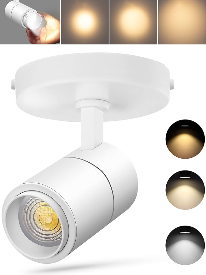 VANoopee 3-Color Zoomable LED Ceiling Spotlight Flush Mount Adjustable by VANoopee