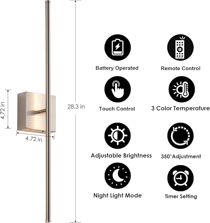 Removable Battery Operated Wall Sconces - Image 6