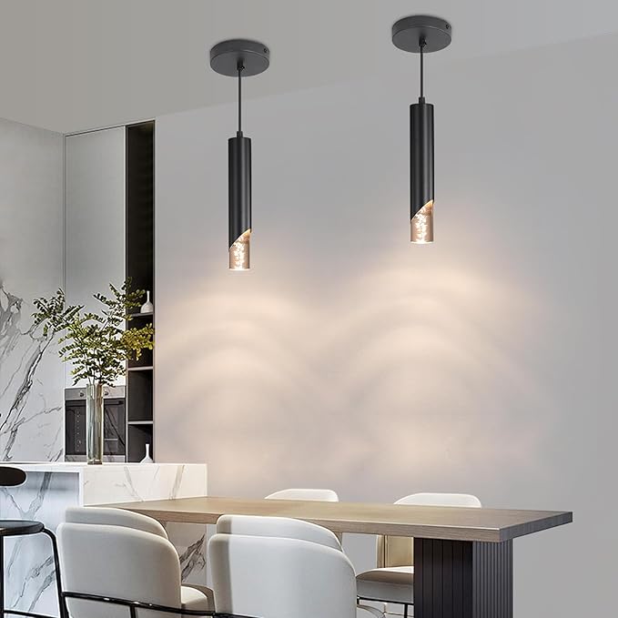 3 Pack Minimalist Kitchen Island Pendant Lights, Bubble Acrylic, Adjustable - Image 7