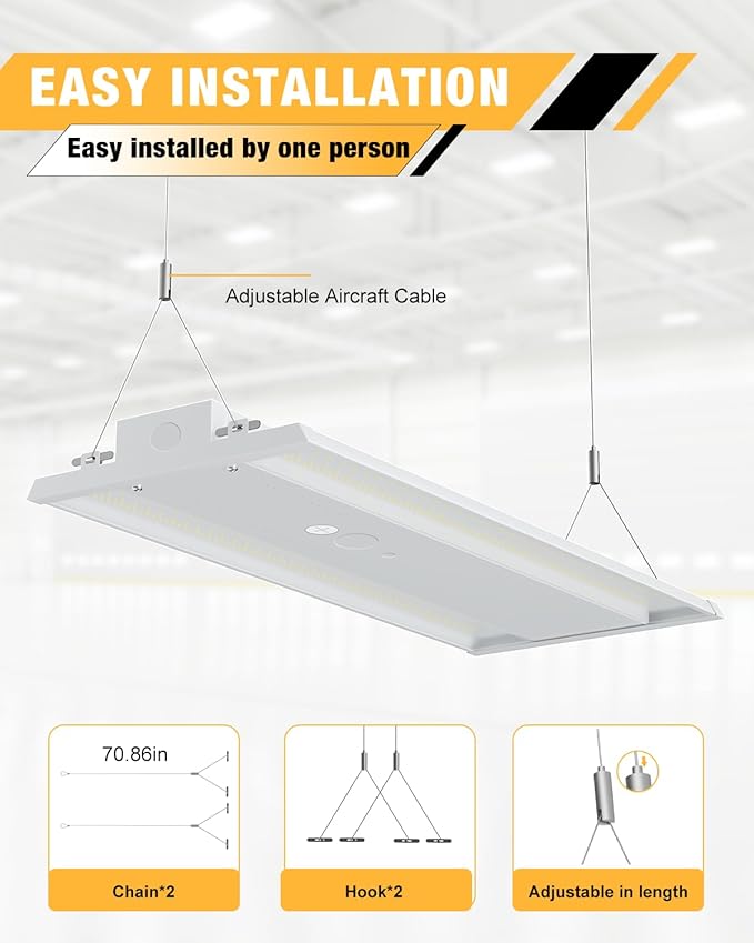 300W LED Linear High Bay Light, 45000LM LED Linear Shop Light Commercial - Image 4