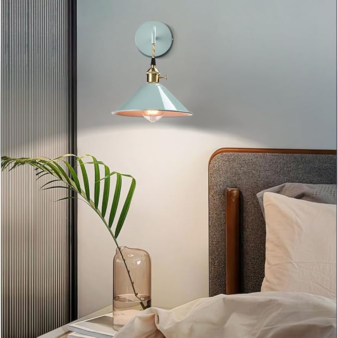 Sea Green Wall Sconce 2-Pack, Hanging Height-Adjustable Wall Lamp, - Image 5