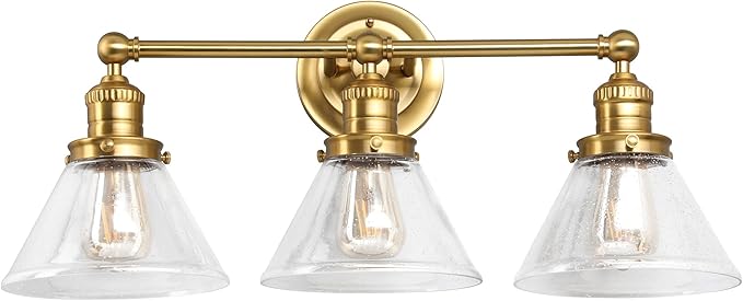 Design House Augustin Vanity Light, Seeded Glass Warm Glow, Up/Down Glow - Image 2