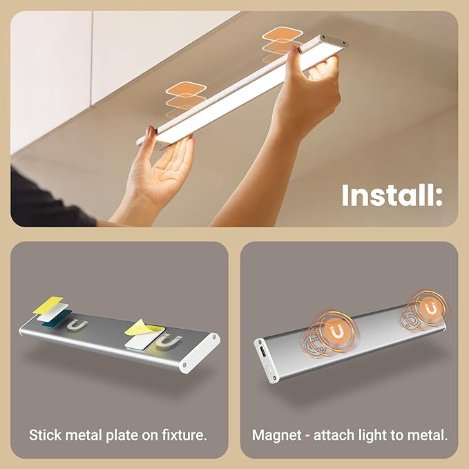 Under Cabinet Lights, Motion Sensor Magnetic LED Light, 8 inch 1000mAh - Image 7