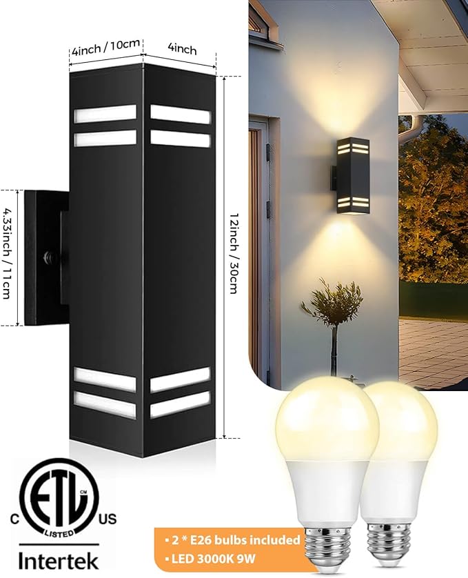 SHIMR Dusk to Dawn Outdoor Light Fixture, Modern Outdoor Wall Lights - Image 3