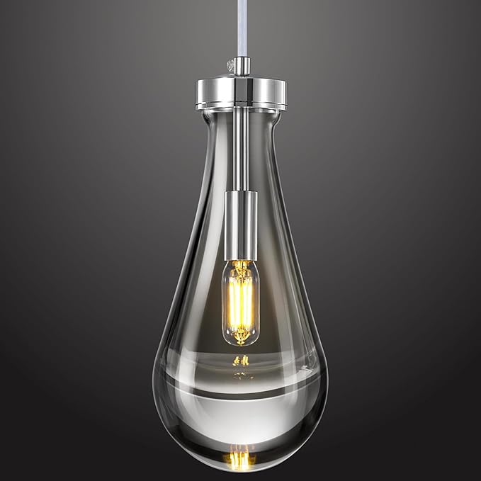 Raindrop Pendant Lights Kitchen Island Teardrop Chrome Hanging Light Fixtures by HomeofBeautifulLighting