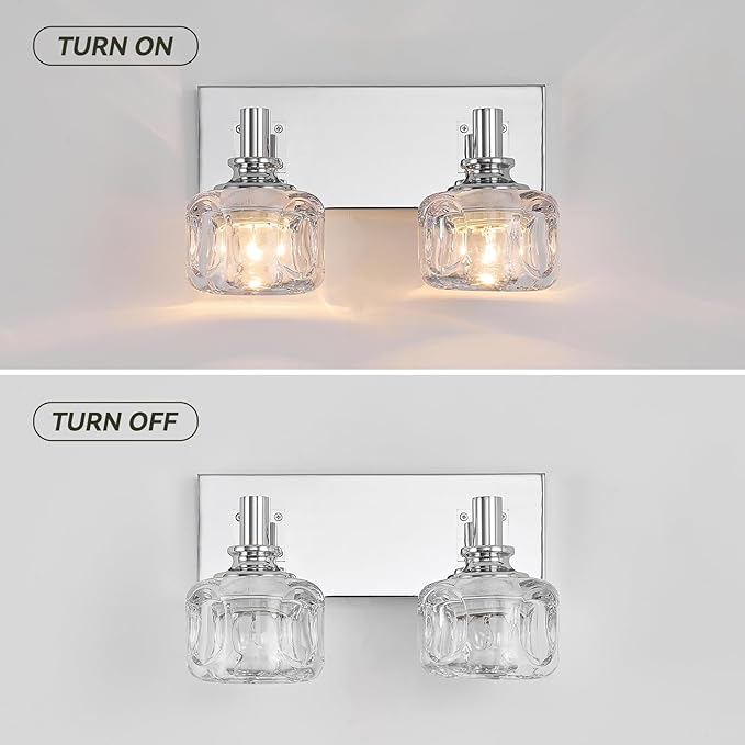 Chrome Vanity Light 2 Lights Vanity Lights - Image 6