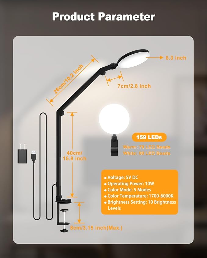 Desk Lamp, ZAPLIT 10W LED Desk Light - Image 9