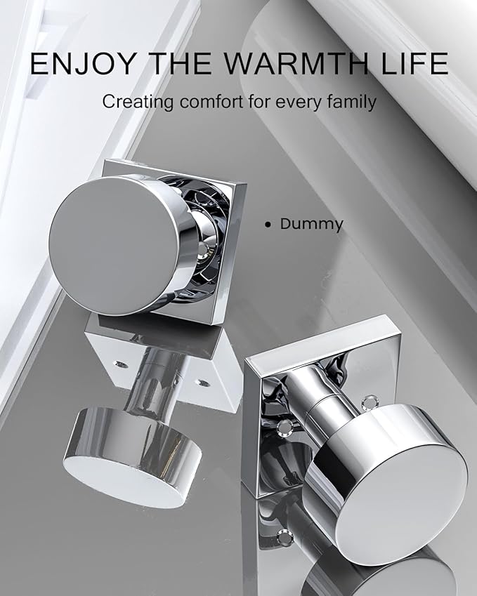 Haidms Polished Chrome Dummy Door Knob, Half Polished Chrome No-Turning Dummy - Image 3