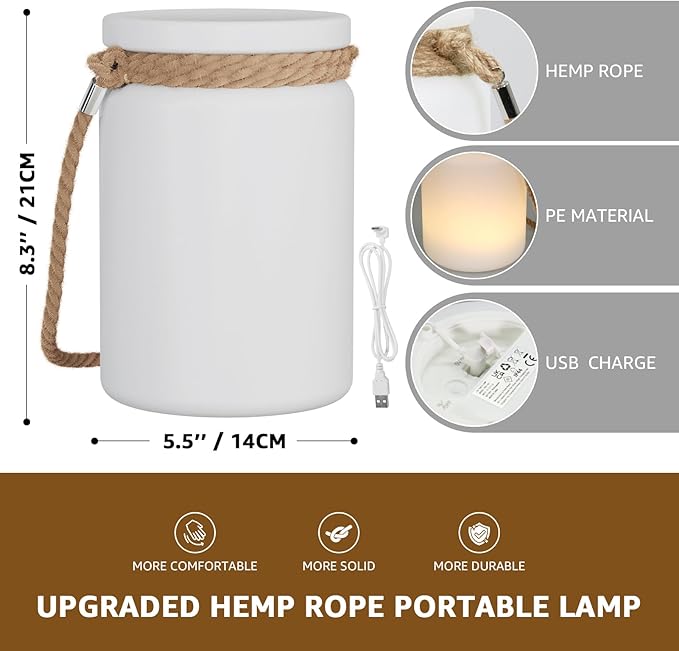 uuffoo LED Lamp Lantern Table Lamp Cordless Shower Lamp IP44 RGB and Warm White - Image 2