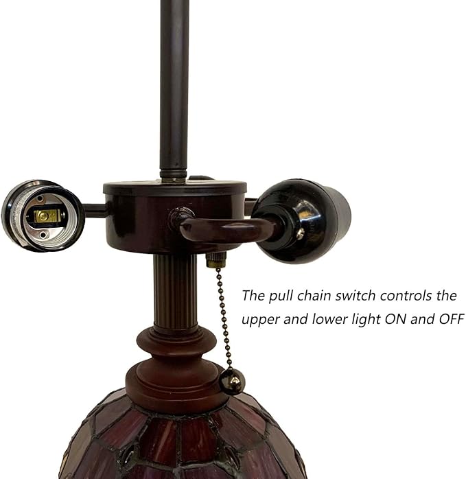 Bieye L10887 Baroque Tiffany Style Stained Glass Double Lit Floor Lamp - Image 5