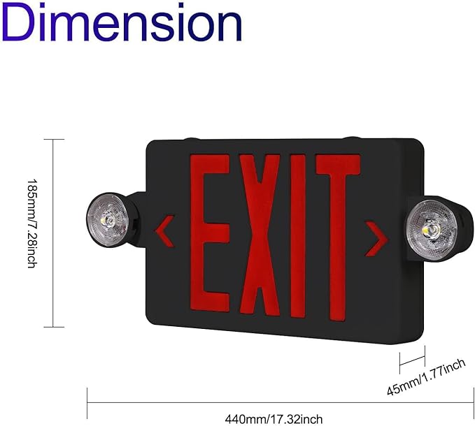 CM MZY Exit Sign with Emergency Lights, Exit Signs Light with Battery Backup - Image 3