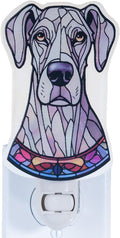 Great Dane Dog Shaped Night Light – Stained Glass Styled Cutout Design – by Unknown