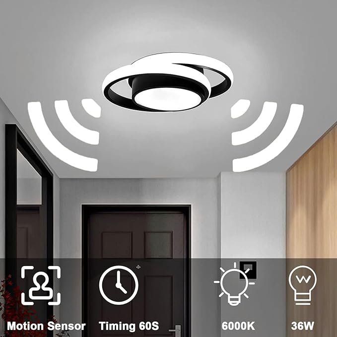 Motion Sensor LED Ceiling Light Indoor, 36W Cool White Mount Motion Activated - Image 2