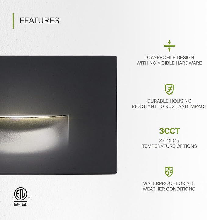 ASD LED Recessed Step Light Fixture, Outdoor & Indoor Stair Tread Lighting | - Image 3