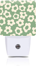 Night Light Green Groovy Flower Night Lights Plug into Wall Smart Dusk to Dawn by FOISIIAEA
