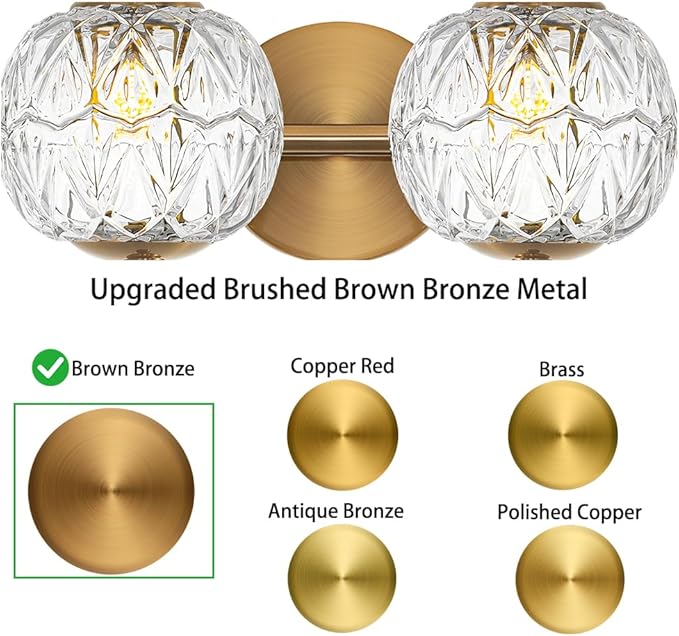 Brushed Gold Bathroom Vanity Light Fixture Vintage Style - Image 4