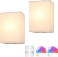 Adhesive Battery Operated Wall Sconce Set of 2, 6000 mAh Battery Rechargeable by Shenmoyl