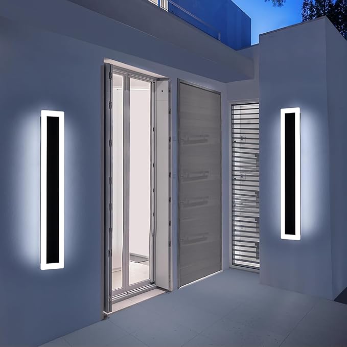 Upgrade Widened 2 Pack LED Outdoor Wall Sconce, 39.3inch Modern Minimalist Wall - Image 7