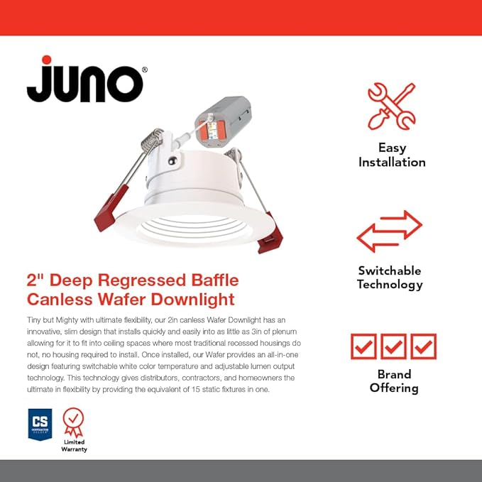 Juno WF2 Dreg B ALO25 SWW5 90CRI 120 MW M6 Canless Wafer Recessed LED Downlight - Image 2