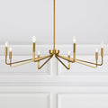 38" Gold Chandeliers for Dining Room, 8-Light Modern Farmhouse Chandelier Light by ACANER